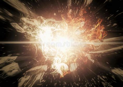 Exploding Fire Flame Abstract Background Stock Illustration