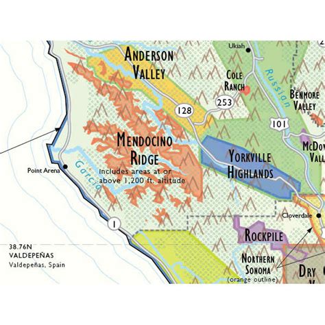 De Longs Wine Map Of California 24 X 36 Etsy Uk