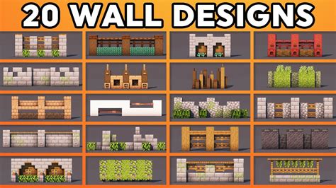 20 Must Know Minecraft Wall Designs Tutorial Youtube