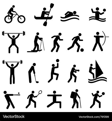 Sports And Training Icons Royalty Free Vector Image