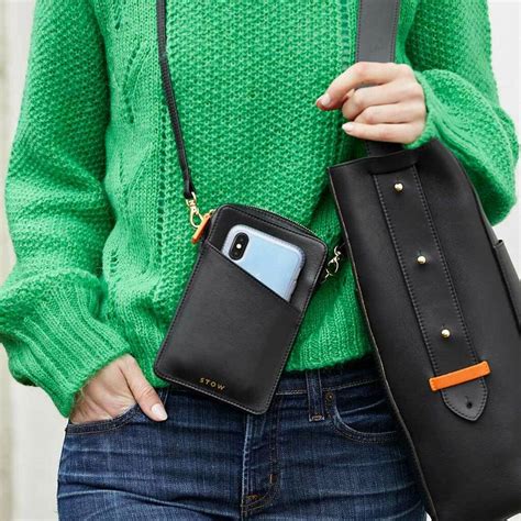 Luxury Leather Crossbody Phone Bag And Wallet By Stow