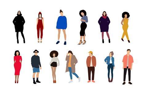 Flat Fashion People Illustrations Vector For Free