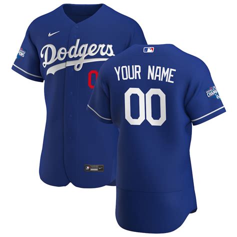 Los Angeles Dodgers Custom Mens Nike White Home 2020 World Series