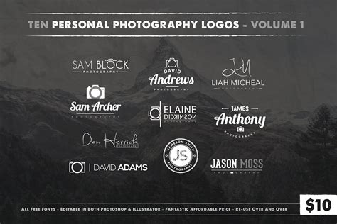 Photography Logos Vol 1 ~ Logo Templates ~ Creative Market