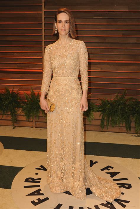 Sarah Paulson Went For A Nude Colored Dress Couples Get Cozy At
