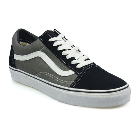 Check out our black old skool vans selection for the very best in unique or custom, handmade pieces from our shoes shops. Vans Old Skool Black Grey White Canvas Mens Sneakers ...