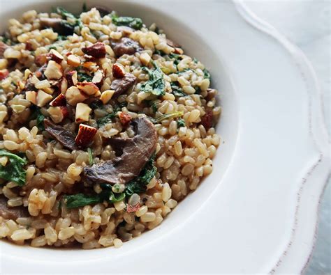 Brown Rice Pilaf With Mushrooms Kale And Almonds Yay For Food