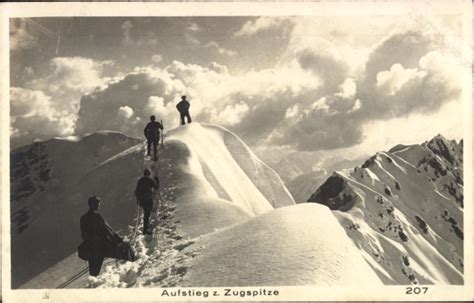 Ansichtskarte Postkarte Zugspitze Bergsteiger Beim Akpoolde