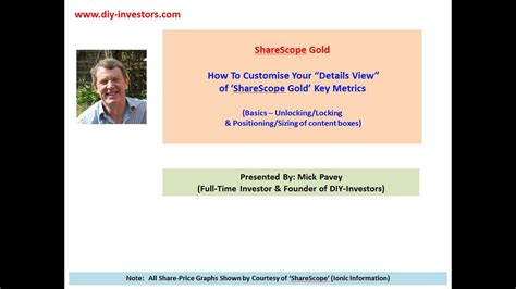 Sharescope Gold How To Customise Key Metrics Details Basics Youtube