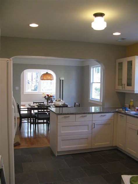 This half height wall can really open up your kitchen and give the appearance of much more space. relocation | Dining room remodel, Kitchen remodel small