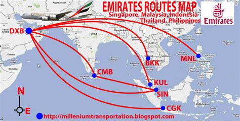 Civil Aviation Emirates Flight Routes To Southeast Asia