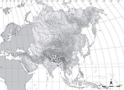 Listo El Cuarto Templado Mapa Fisico De Asia En Blanco Lechuga
