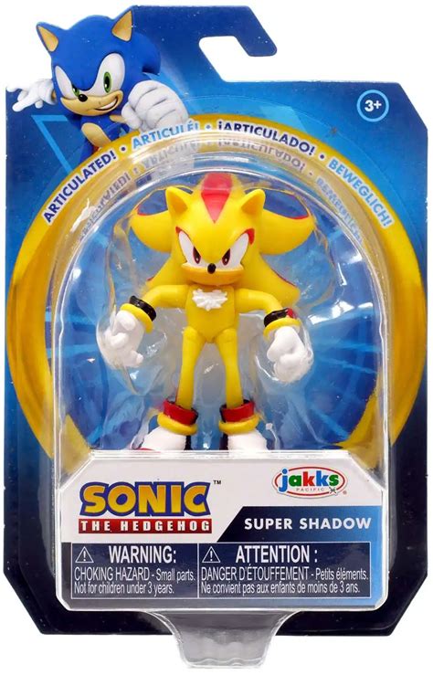 Jakks Sonic 4 Inch Articulated Super Shadow Figure With Chaos Emerald