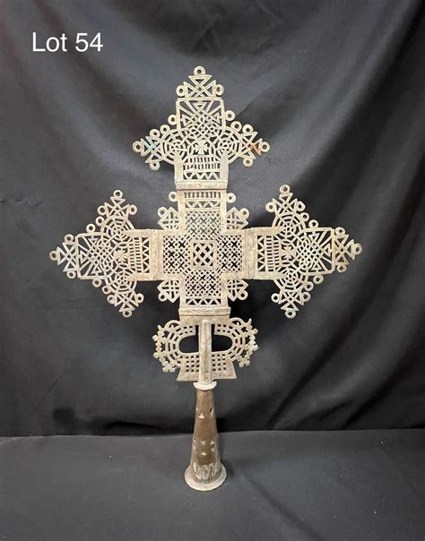 At Auction 20th Century Ethiopian Coptic Processional Cross