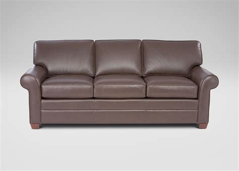 Bennett Three Cushion Roll Arm Leather Sofas Rolled Arms Leather