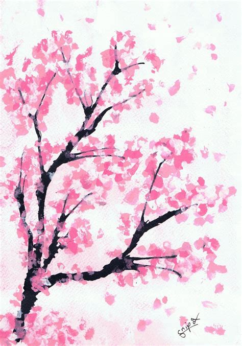 Cherry Blossom Tree Drawing Painting Lyrics Vatriciacedgar