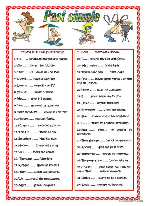 Past Simple English Esl Worksheets Pdf And Doc