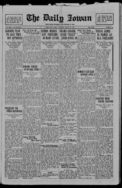 March 29 The Daily Iowan Historic Newspapers University Of Iowa