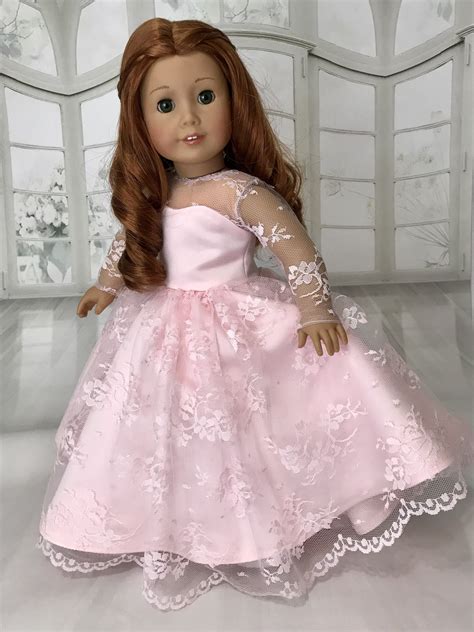 pink lace dress gown for american girl doll americangirldollcrafts