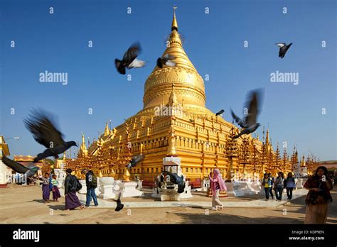 Shwezigon Paya Pagoda Bagan Pagan Myanmar Burma Southeast Asia