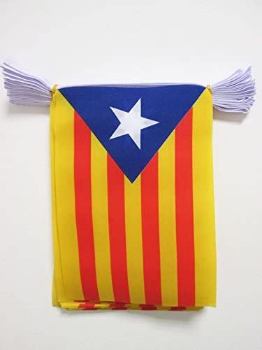 Az Flag Catalonia Estelada Blava 6 Meters Bunting Flag 20 Flags 9 X 6