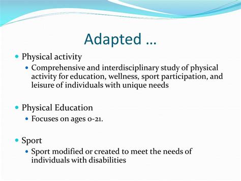 Ppt Chapter 1 Introduction To Adapted Physical Education And Sport