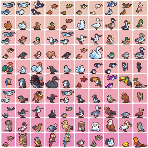 100 Bird Sprites By Neorice By Neoriceisgood On Deviantart Pixel Beads