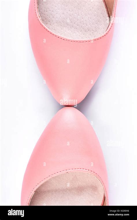 Pink Leather Shoes Top View Stock Photo Alamy