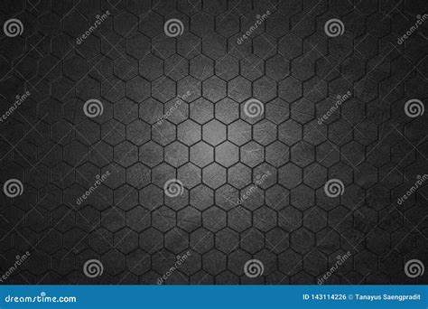 Dark Gray Hexagon Background And Real Texture Stock Illustration