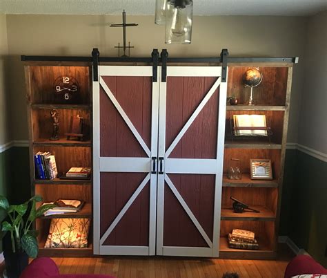 Homemade Tv Cabinet Sliding Wood Barn Doors Diy Project The Homestead