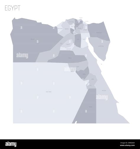 Egypt Political Map Of Administrative Divisions Governorates Grey