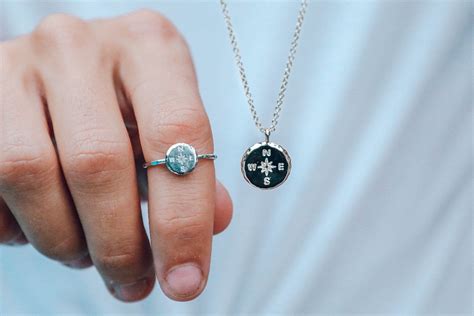 Compass Necklace And Ring Compass Necklace Necklace Handmade Bracelets