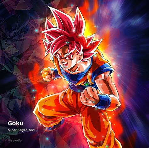 Goku Super Saiyan God By Sevolfo On Deviantart