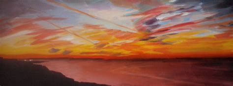 Sunset Over Beacon Downs Herne Bay Painting By Paul Mitchell Fine Art