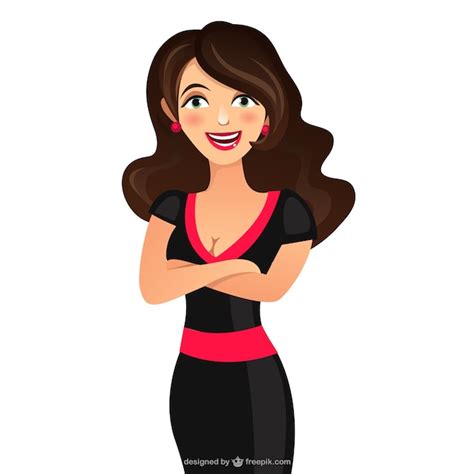 Free Vector Brunette Woman Character