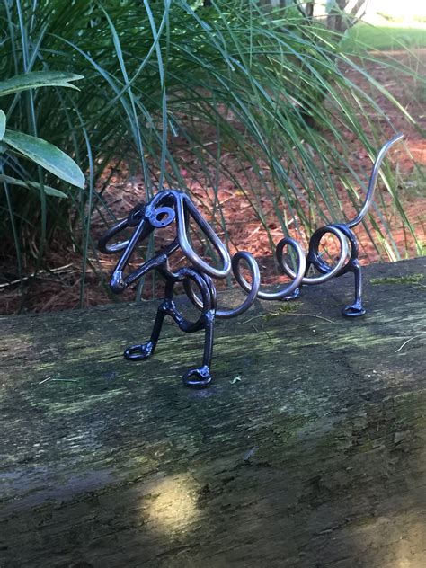Metal Wiener Dog Dachshund Sculpture Garden Art Yard Dachshund Breed