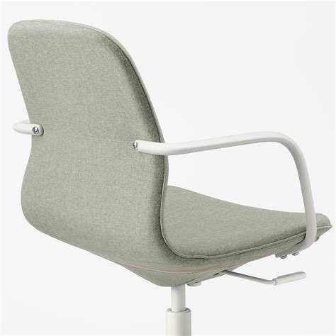 LÅngfjÄll Office Chair With Armrests Gunnared Light Greenwhite Ikea