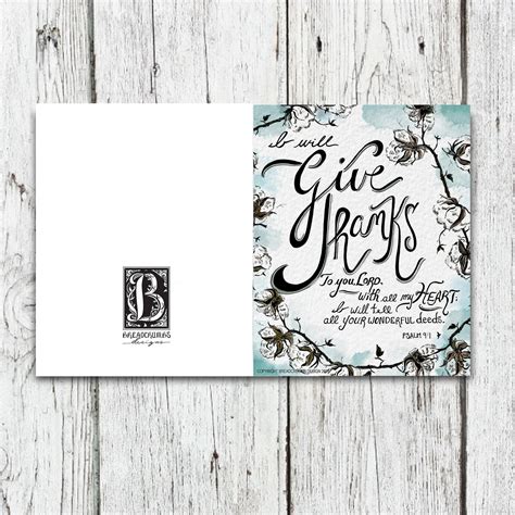 Give Thanks To You Lord Psalm 91 Christian Thank You Card Etsy