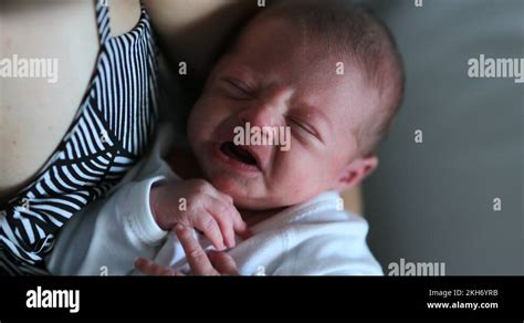 Newborn Baby Crying In Mother Arm Stock Video Footage Alamy