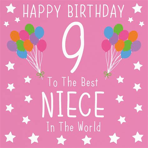 Niece 9th Birthday Card Happy Birthday 9 To The Best Etsy