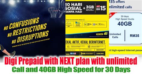 They also announced two new unlimited calls plans as well as a. Digi Prepaid with NEXT plan with unlimited Call and 40GB ...