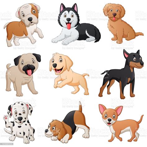 Set Of Cute Dog Cartoon Stock Illustration Download Image Now Istock