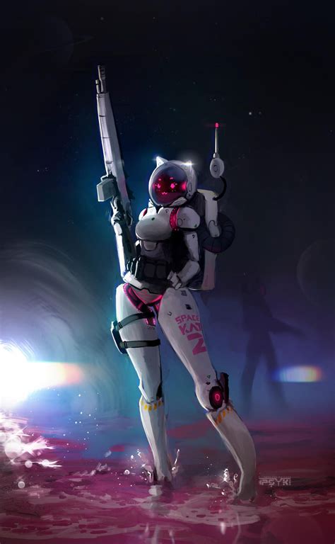 Space Kat Robot Fetishism Asfr Robot Concept Art Cyberpunk Art Sci Fi Concept Art