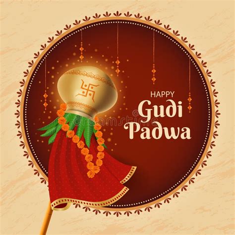 Happy Gudi Padwa Hindu Festival Greeting Card Background Creative