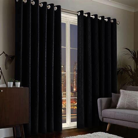 Thermal Blackout Curtain Luxury Eyelet Curtains Room Darkening Heavy
