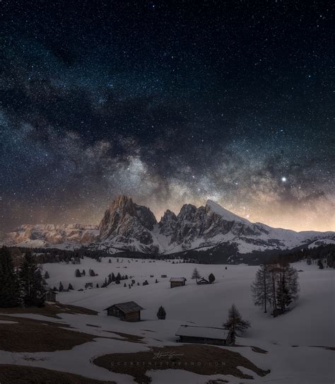 Alpe Di Siusi Dolomites Milky Way G U E R R I N I S T E F A N O