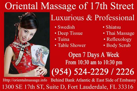 oriental massage of 17th street fort lauderdale fl 33316 954 524 2229