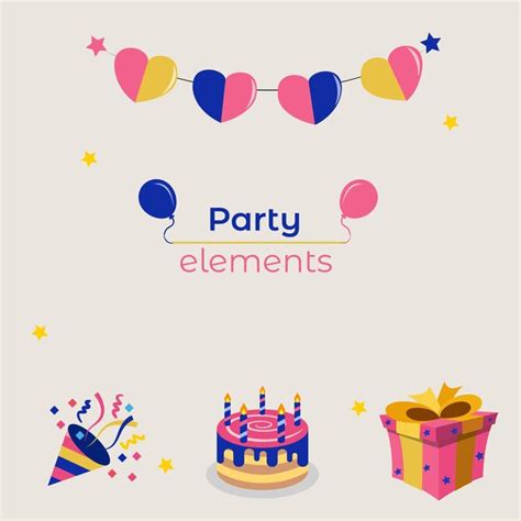 Premium Vector Party Elements Illustration