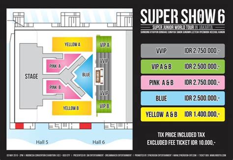 Price List And Seat Plan Of Super Junior World Tour “super Show 6 In