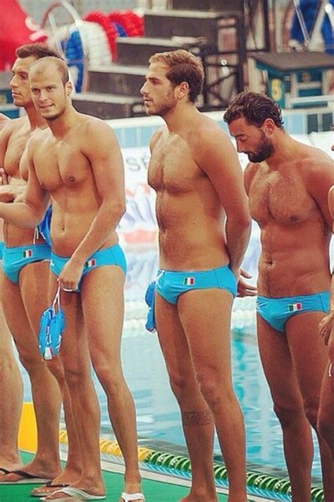 H O T Water Polo Dudes Latex Men Guys In Speedos Athletic Body